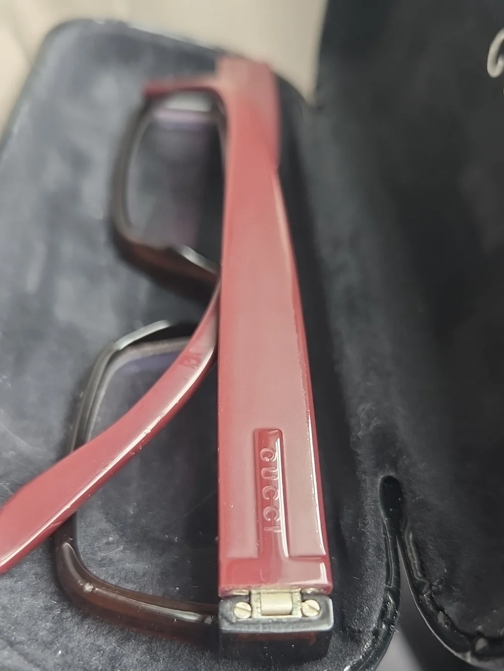 Gucci GG 1021 Dark Brown/Burgundy Rectangular Eyeglass Frame Prescription